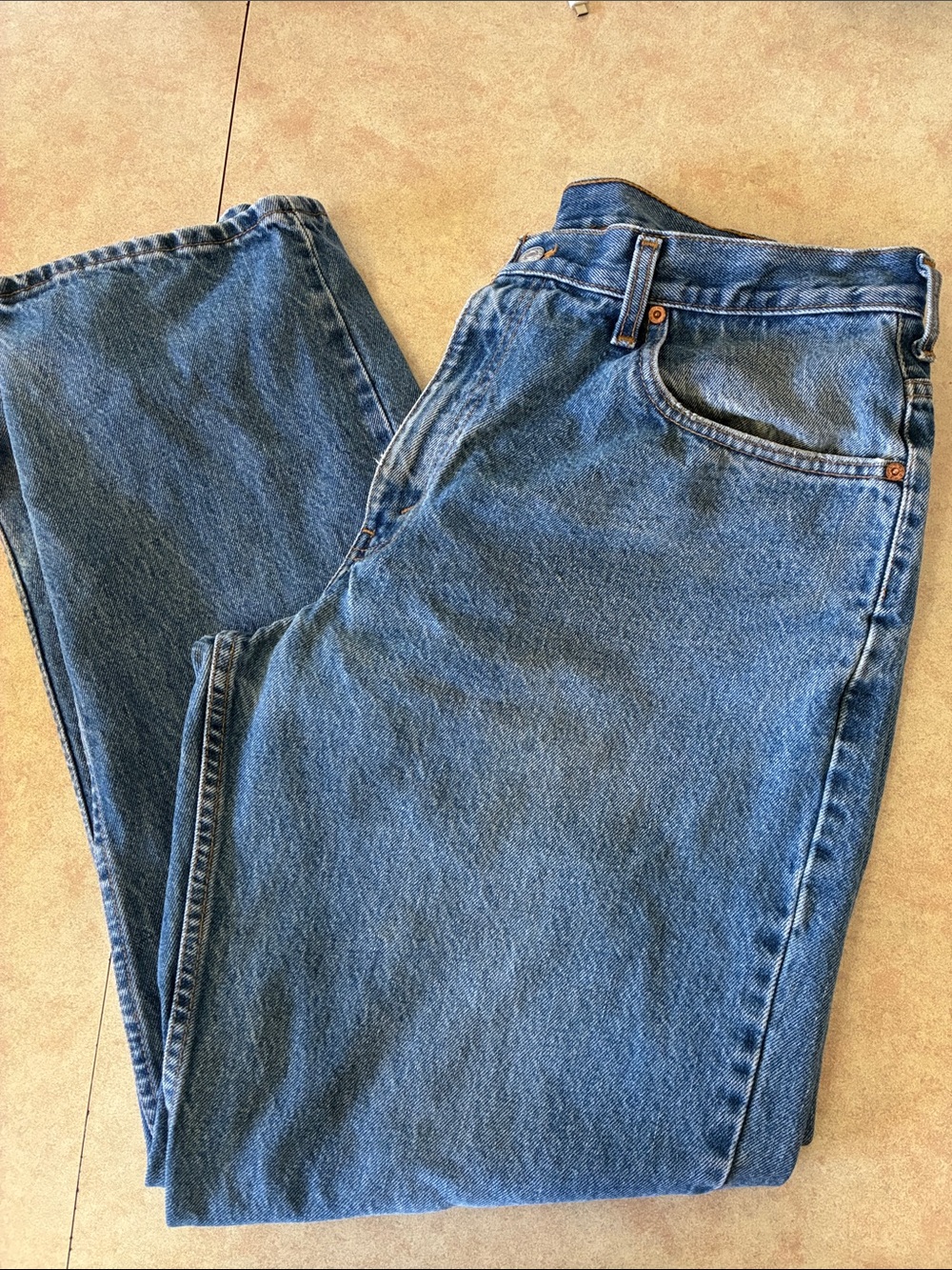 Levi's Men's 535 Euro Fit Wide Leg Blue Denim Jeans